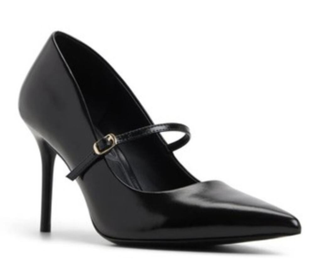 Aldo Black Patent Pointed-Toe Mary Jane Stiletto Heels
